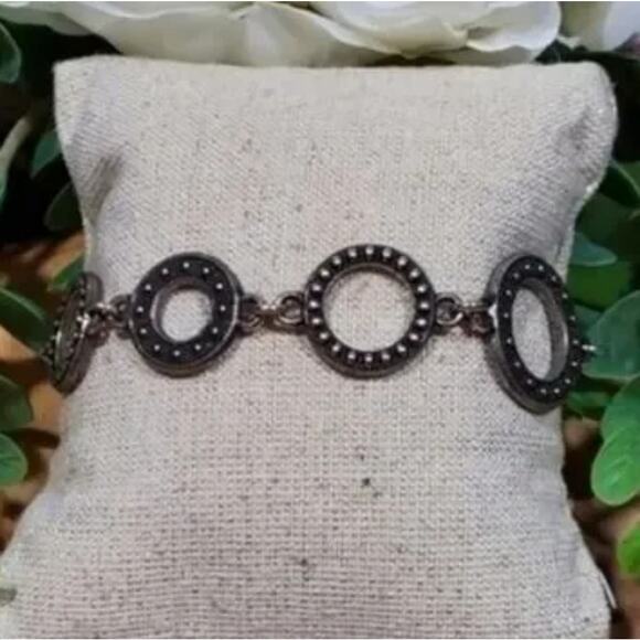 Brighton Townsend Bracelet Open Circles Links Crystals Reversible RETIRED 7-8"‎ - Picture 7 of 7